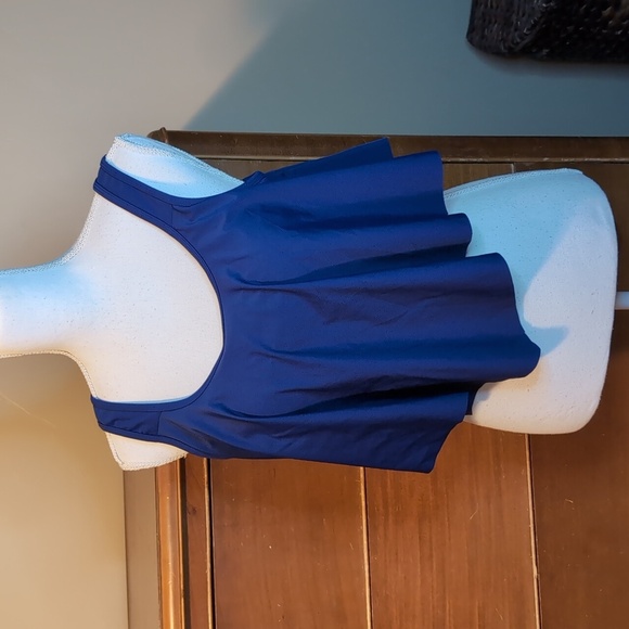 Sexy Blue Double Strap Flowy Bikini Swim Top Sz L - Picture 1 of 13